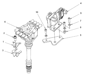 Engine Service Parts - Coil And Distributor Diagram and Parts List for 076168-00  Briggs and Stratton Generator